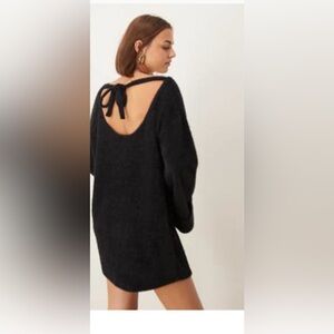 ASOS Black Backless Dress with Bow Detail